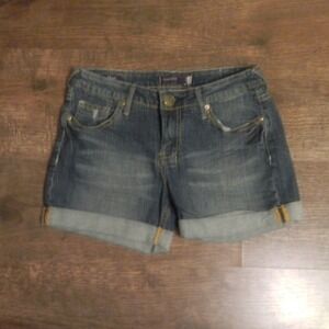 Vigoss Denim Shorts Cuffed Hem Distressed‎ Pockets American Flag Size 1